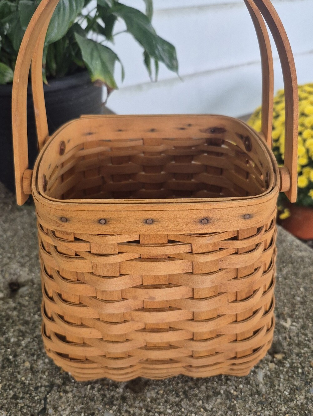 Longaberger Natural Brown Handwoven Storage Basket with Dual Handles